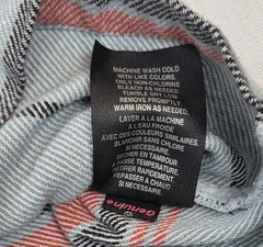 Volcom Baja Hoodie Mens XL Blue Coral Striped Woven Cotton Pullover Poncho
