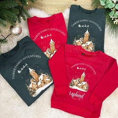 Personalised LAPLAND Gingerbread Village Family Christmas Jumper | Xmas Jumper