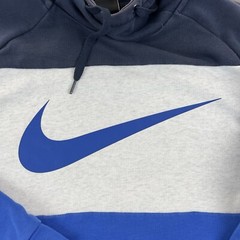 Nike Dri Fit Hoodie Pullover Sweatshirt Men Medium Standard Fit Blue Colorblock
