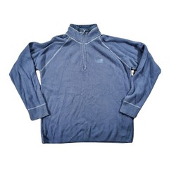The North Face Pullover Sweatshirt Mens Sz L 1/4 Zip Blue Comfort Long Sleeve