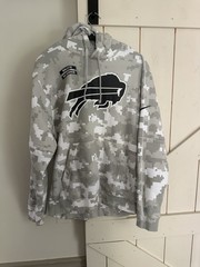 Nike Buffalo Bills gray and white digital camouflage hoodie Salute to Service