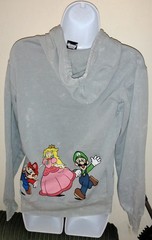Super Mario Size Extra Small Mens Gray Hoodie Pullover Fall Winter Spring NWT
