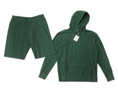 Kired by Kiton NWT Green Cotton Hoodie Sweatshirt Shorts Jumpsuit M (50 IT)