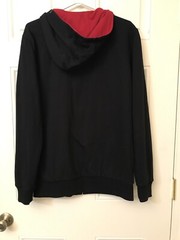 Quiksilver Black Hoodie Red & Green Graphic Logo Men’s Size Medium Very Nice