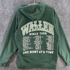 Morgan Wallen One Night At A Time World Tour Hoodie Mens M Green Concert 2023