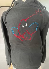 Marvel Universal Studios Spider-Man Embroidered Black Hoodie Adult S Exc. Condit