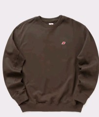 Mens New Balance Made in USA Core Crewneck Sweatshirt SZ Large Dk Brown-red