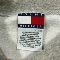 Tommy Hilfiger Mens Spellout Logo Sweatshirt XL Gray Crewneck Classic 90s Style