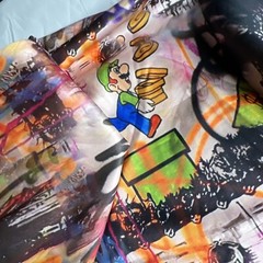 Unbranded Hooded Sweatshirt All Over Graphic Design Pullover Colorful Size 3XL