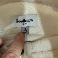 Goodfellow & Co Sweatshirt Mens Medium Ivory Textured Cotton Quarter- Snap NWT