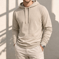 100% Combed Cotton Lightweight Oyster Hoodie Garment Dyed Pullover All Seasons