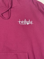 Twilight Concert Graphic Print Pullover Fleece Hoodie, Burgundy Unisex L