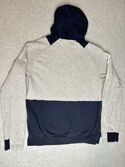 Adidas Men’s S2S Kangaroo Grey Blue Pullover Hoodie Sweatshirt Zip Sides Small