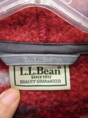 LL Bean Sweatshirt Men XL Tall Red Deep Pile Fleece 1/4 Zip Southwest Aztec Camo