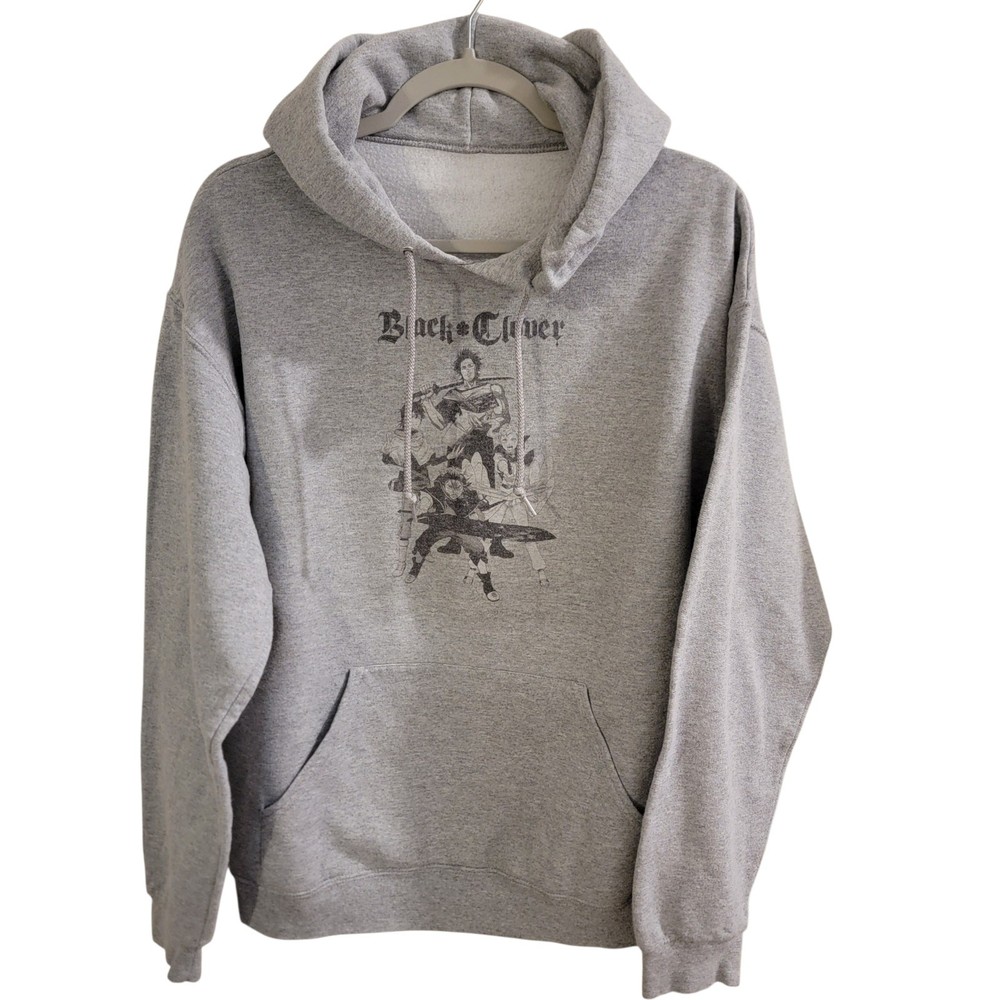 Black Clover Anime Gray Graphic Hoodie Asta Yuno Noelle Men’s L Unbranded