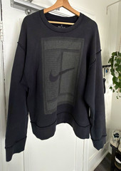 Nike Dri-FIT Men’s L Black Fleece Crewneck Pullover Sweatshirt Logo
