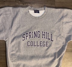 Vintage MV Sport Spring Hill College Crewneck Sweater Mens M Medium Gray