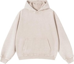 Mens Vintage Acid Wash Hoodie Oversized Pullover Streetwear Sweatshirt