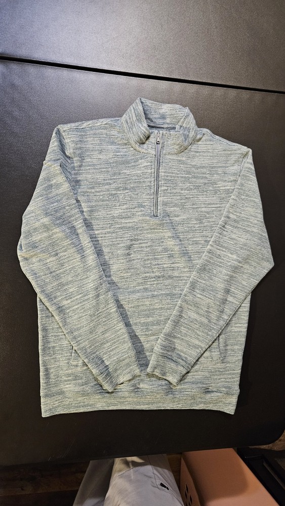 Johnnie-O Pullover Mens M Green/Gray Iguana Mickey 1/4 Zip Golf/Surf Long Sleeve