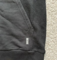 ASRV Mens Hoodie Jet Black Sz M Reversed Fleece Snap Collar Embroidered Cotton