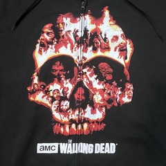 The Walking Dead AMC Zombie Skull Hoodie Mens 2XL Black Full-Zip Sweatshirt