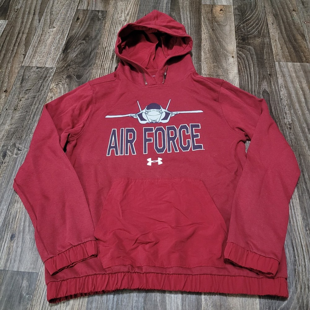 Under Armour Hoodie Mens Large Red Pullover U.S. Air Force USAF
