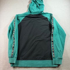 LL Bean Hoodie Mens Small S Green Black Purple Excellent Colorblock Aztec Trim