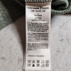 Tom Tailor Denim Mens Heritage Sweatshirt Sz S Gray Logo Basic Fit Long Sleeve