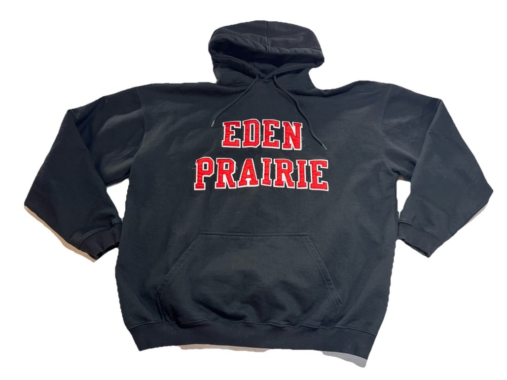 Eden Prairie High School Hooded Sweatshirt Black, And Red Embroidered