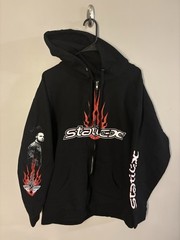 Static-X 20th Anniversary Black Fleece Zip Up Hoodie Band Graphic Wayne Static