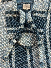 Mexican Baja Hoodie Drug Rug Blue/White/Black, Size Small, Pockets Men’s/Women’s