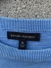 Banana Republic Men XL Sweatshirt Blue Round Neck Ribbed Knit Casual Cozy Preppy