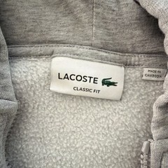 Lacoste Teens S Gray Classic Fit Full Zip Fleece Hoodie Pockets Logo