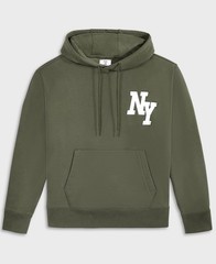 Mode of One Mens Long Sleeve Oversized NY Hoodie in Wild Ivy Size XXL