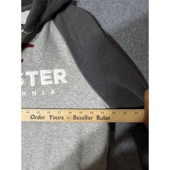Hollister Mens Full Zip Hoodie Gray Colorblock Raglan Fleece Sweatshirt Large