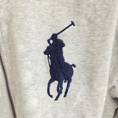 Polo Ralph Lauren full-zip Big Kids hoodie light heather gray Size XL(18-20)