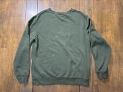 H&M Teens 14Y Solid Olive Green Cotton Fleece Crewneck Pullover Sweatshirt
