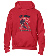 ADRENALINE EXTREME SKI HOODY HOODIE SKIING DESIGN COOL HOLIDAY CLOTHING GIFT TOP