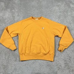 Champion Reverse Weave Sweatshirt Mens Small Gold Yellow Crewneck Pullover Logo
