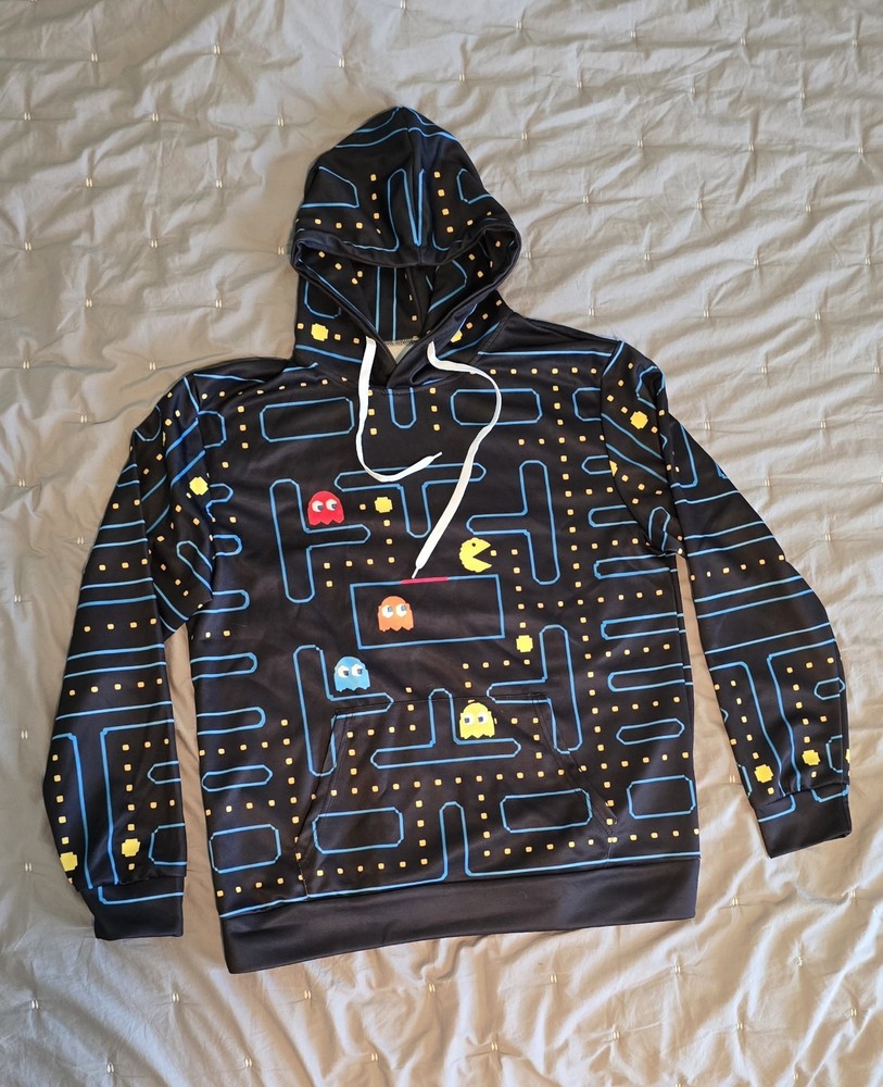 Pac-Man Hoodie Medium 100% Polyester New Without Tags Retro Gamer Style