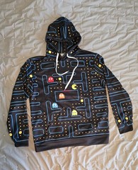 Pac-Man Hoodie Medium 100% Polyester New Without Tags Retro Gamer Style