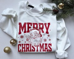 Merry Christmas Santa Holiday Sweatshirt Festive Apparel