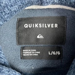 Quiksilver Keller Hood Hoodie Mens Large Blue Marl Fleece Pullover Sweatshirt