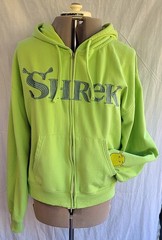 Shrek Movie Lime Green hoodie embroidered lettering and 3D ogre ears Adult XL