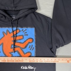 Keith Harring Reason Mens Long Sleeve Fleece Pullover Hoodie Jacket Black 2XL