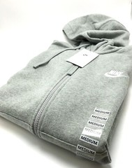 *NEW* Men NIKE CLUB FLEECE FULL-ZIP HOODIE GREY/WHITE (BV2645 063)