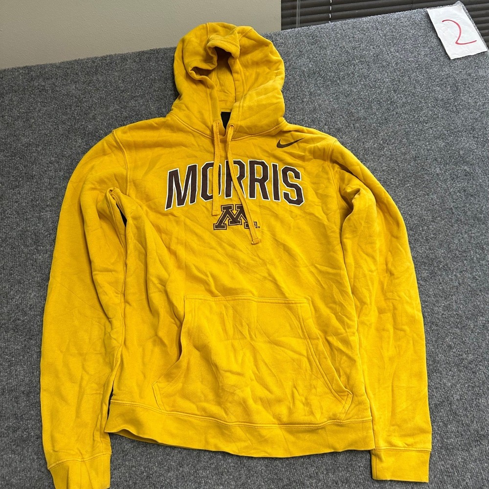 Nike Hoodie Mens Size M Yellow Minnesota Morris Collegiate Pullover Sweatshirt