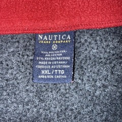 Nautica Jeans Company Sweatshirt Mens 2XL Gray 1/4 Zip Mock Neck Fleece Pullover