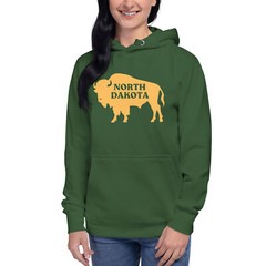 Bison North Dakota Green NDSU Unisex Hoodie S,M,L,XL,2X,3X