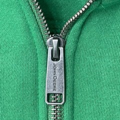 John Deere Mens Green Quarter Zip Hoodie Embroidered Logo Sweatshirt XL Farmcore
